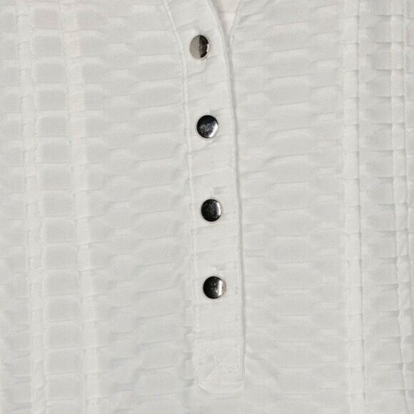 Roz & Ali Plus Size 2X Ivory Short Flutter Sleeve Blouse Top - Picture 3 of 6